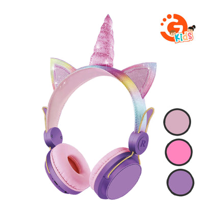 VINCHA AURICULAR GOLDTECH CABLEADA UNICORNIO PELUCHE