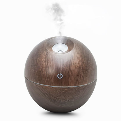 Humidificador Difusor 200ml Redondo en Tono Madera