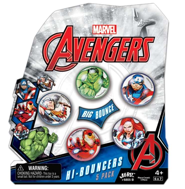 Set 5 Bolas Pelotas De Rebote Marvel Avengers Spiderman