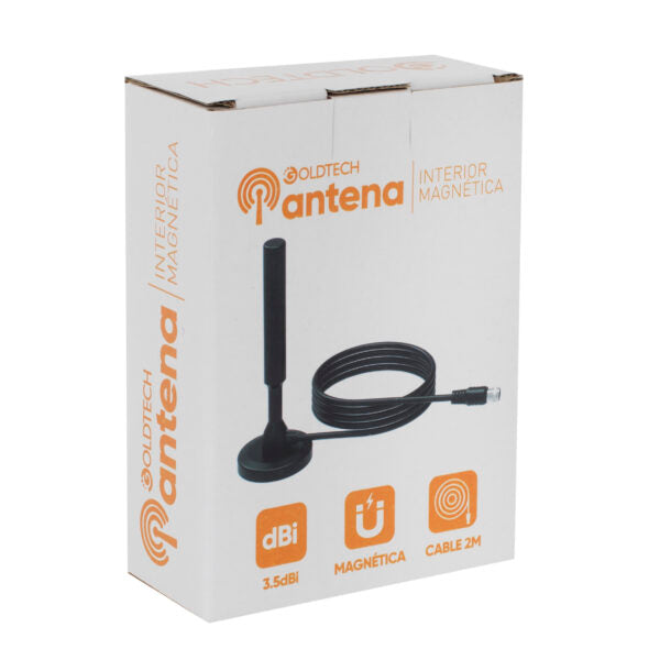 ANTENA TV INTERIOR MAGNETICA 2MTS GOLDTECH